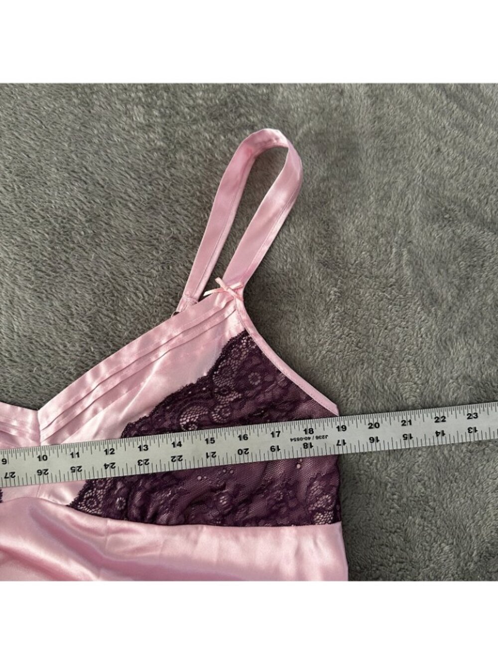 Jones New York Pink Purple Long Satin Slip Dress Nightgown LARGE Whimsy Fairy - Picture 5 of 6